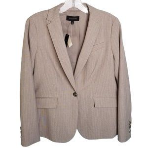 Talbots Blazer Size 6 Stretch Polyester Blend Gray Pink Stripe  New with tags